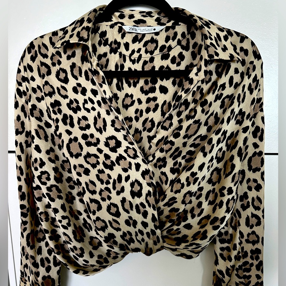 Zara Silk Cheetah Long Sleeve